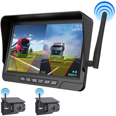 Cámara De Visión Trasera Inalámbrica Solar Irovami De 7 Pulgadas 2 Cámaras Magnéticas, Visión Nocturna Hd, Batería De 9600 Mah, Dvr – Para Camión, Caravana, Remolque Cámara De Visión Trasera Inalámbrica Solar Irovami De 7 Pulgadas 2 Cámaras Magnéticas, Visión Nocturna Hd, Batería De 9600 Mah, Dvr – Para Camión, Caravana, Remolque