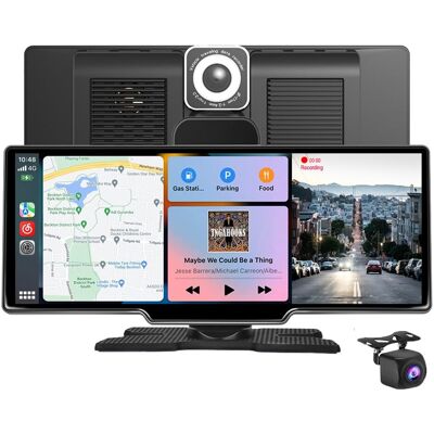 OEM Cámara De Salpicadero Para Coche Con Tarjeta Sd De 128 Gb, Carplay, Android Auto, Doble Lente Frontal Y Trasera, Cámara De Marcha Atrás Resistente Al Agua (128 Gb). OEM Cámara De Salpicadero Para Coche Con Tarjeta Sd De 128 Gb, Carplay, Android Auto, Doble Lente Frontal Y Trasera, Cámara De Marcha Atrás Resistente Al Agua (128 Gb).