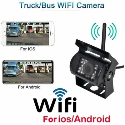 MUMU Cámara De Visión Trasera Inalámbrica Wifi Hd De 12 V-24 V Para Camiones, Gran Angular, Distancia De Transmisión De 170 Grados, 50 M De Visión Nocturna, Resistente Al Agua Ip67 Fliti MUMU Cámara De Visión Trasera Inalámbrica Wifi Hd De 12 V-24 V Para Camiones, Gran Angular, Distancia De Transmisión De 170 Grados, 50 M De Visión Nocturna, Resistente Al Agua Ip67 Fliti