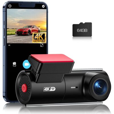 OEM Cámara De Salpicadero 4k Para Coche, Cámara De Salpicadero Uhd 2160p, Wifi Integrado Y Tarjeta Sd De 64 Gb, Modo De Aparcamiento De 24 Horas, Visión Nocturna, Wdr, Cámara De Coche Gran Angular De 170° OEM Cámara De Salpicadero 4k Para Coche, Cámara De Salpicadero Uhd 2160p, Wifi Integrado Y Tarjeta Sd De 64 Gb, Modo De Aparcamiento De 24 Horas, Visión Nocturna, Wdr, Cámara De Coche Gran Angular De 170°