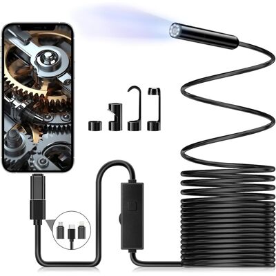 OEM Cámara De Inspección Endoscópica, Endoscopio Tipo Serpiente 1080p Hd, Endoscopio Tipo C Con 8 Luces Led, Cable Semirrígido De 5 M, Resistente Al Agua Ip67, Para Smartphones Android E Ios. OEM Cámara De Inspección Endoscópica, Endoscopio Tipo Serpiente 1080p Hd, Endoscopio Tipo C Con 8 Luces Led, Cable Semirrígido De 5 M, Resistente Al Agua Ip67, Para Smartphones Android E Ios.