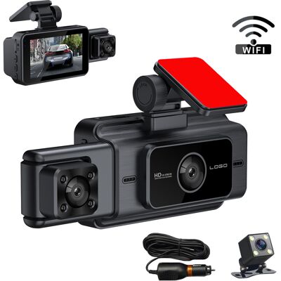 OEM Cámara De Salpicadero Wifi, Dvr Integrado, Visión Nocturna Infrarroja Inalámbrica Hd 1080p Y Grabación Simultánea De Imágenes De Marcha Atrás Con Tres Cámaras Delanteras Y Traseras. OEM Cámara De Salpicadero Wifi, Dvr Integrado, Visión Nocturna Infrarroja Inalámbrica Hd 1080p Y Grabación Simultánea De Imágenes De Marcha Atrás Con Tres Cámaras Delanteras Y Traseras.