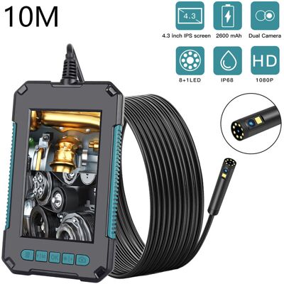 Dpzo - Endoscopio Hd 1080p Con Pantalla De 4,3 Pulgadas - Inspección De Automóviles, Tuberías, Aire Acondicionado - Cámara Impermeable Ip68 - Led Ajustables - Batería Recargable - Cable Rígido De 10 Metros - Dpzo - Endoscopio Hd 1080p Con Pantalla De 4,3 Pulgadas - Inspección De Automóviles, Tuberías, Aire Acondicionado - Cámara Impermeable Ip68 - Led Ajustables - Batería Recargable - Cable Rígido De 10 Metros -