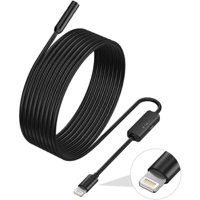 DPZO Endoscopio Para Iphone, Cámara De Inspección Con Lente De 7,9 Mm Para Iphone Y Ipad, Boroscopio Con Cable Semirrígido De 5 M De Longitud, Resistente Al Agua Ip68, Compatible Con Dispositivos Ios. DPZO Endoscopio Para Iphone, Cámara De Inspección Con Lente De 7,9 Mm Para Iphone Y Ipad, Boroscopio Con Cable Semirrígido De 5 M De Longitud, Resistente Al Agua Ip68, Compatible Con Dispositivos Ios.