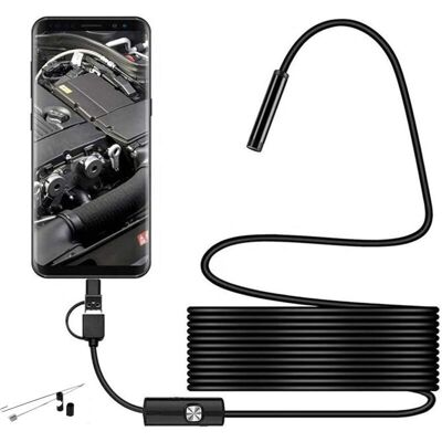 OEM Cámara De Inspección Usb Tipo C 3 En 1 De 5 M, 6 Luces Led Ajustables, Cámara De Inspección -crezuo OEM Cámara De Inspección Usb Tipo C 3 En 1 De 5 M, 6 Luces Led Ajustables, Cámara De Inspección -crezuo