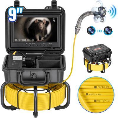 Cámara De Alcantarillado, 30 M, Cámara De Inspección De Drenaje Autonivelante Con Pantalla Hd 1080p, Zoom 36x, Con Luces, 12 Led, Tarjeta De 32 Gb, Para Tuberías De Conductos, 303 X 303 X 260 Mm - Vevor Cámara De Alcantarillado, 30 M, Cámara De Inspección De Drenaje Autonivelante Con Pantalla Hd 1080p, Zoom 36x, Con Luces, 12 Led, Tarjeta De 32 Gb, Para Tuberías De Conductos, 303 X 303 X 260 Mm - Vevor