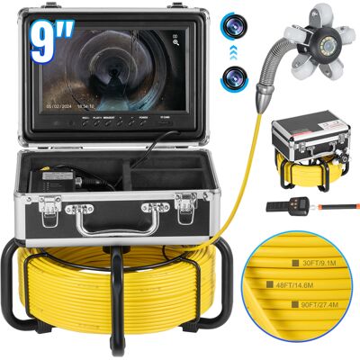 Cámara De Alcantarillado Con Localizador De 512 Hz, 50 M, Cámara De Inspección De Drenaje Autonivelante Con Pantalla Hd 1080p, Zoom 36x, Con Luces, 12 Led, Tarjeta Sd 32 Gb, 303 X 303 X 260 Mm - Vevor Cámara De Alcantarillado Con Localizador De 512 Hz, 50 M, Cámara De Inspección De Drenaje Autonivelante Con Pantalla Hd 1080p, Zoom 36x, Con Luces, 12 Led, Tarjeta Sd 32 Gb, 303 X 303 X 260 Mm - Vevor