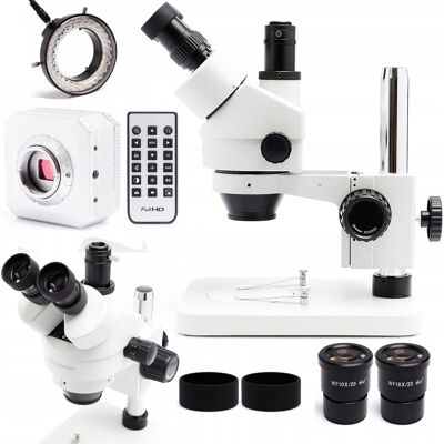 OEM Microscopio Estereoscópico Trinocular 10ht 7-45x (blanco) + Cámara Silver Jet De 16 Mp + Iluminador/iluminación Led Ajustable De 56x Techrebal OEM Microscopio Estereoscópico Trinocular 10ht 7-45x (blanco) + Cámara Silver Jet De 16 Mp + Iluminador/iluminación Led Ajustable De 56x Techrebal