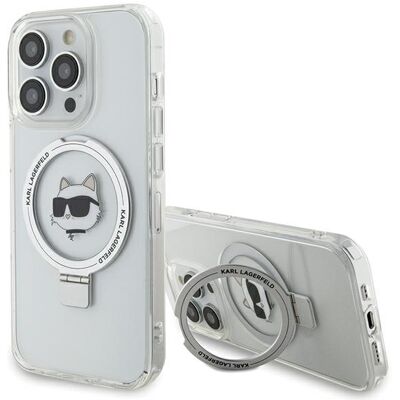 Funda para iPhone 15 Pro Karl Lagerfeld Blanco con Anillo y Choupette Funda para iPhone 15 Pro Karl Lagerfeld Blanco con Anillo y Choupette