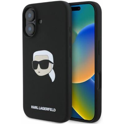 Funda MagSafe para iPhone 16 de Karl Lagerfeld Negra Funda MagSafe para iPhone 16 de Karl Lagerfeld Negra