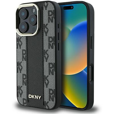 Funda DKNY para iPhone 16 Pro Max - Patrón de cuadros, Negro Funda DKNY para iPhone 16 Pro Max - Patrón de cuadros, Negro
