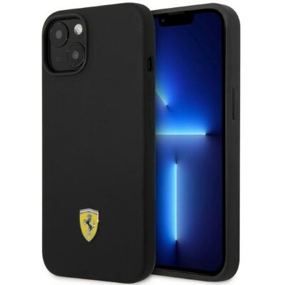 Ferrari Modelo FEHMSIP14MBK Funda de Silicona Negra para iPhone 14 Plus - Funda de Teléfono Ferrari Modelo FEHMSIP14MBK Funda de Silicona Negra para iPhone 14 Plus - Funda de Teléfono