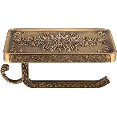 OEM Soporte De Pared Vintage Para Papel Higiénico Con Soporte Para Teléfono - Diseño De Latón Antiguo Para Baño Y Aseo OEM Soporte De Pared Vintage Para Papel Higiénico Con Soporte Para Teléfono - Diseño De Latón Antiguo Para Baño Y Aseo
