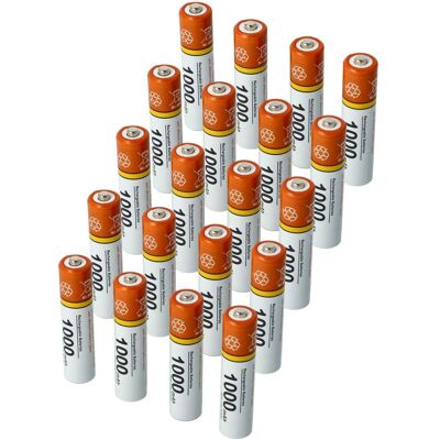 Vhbw 20x Batería Aaa Micro Compatible Con Panasonic Kx-tg6522, Kx-tg6591 Teléfono Fijo O Inalámbrico (1000 Mah, 1,2 V, Nimh) Naranja Blanco Vhbw 20x Batería Aaa Micro Compatible Con Panasonic Kx-tg6522, Kx-tg6591 Teléfono Fijo O Inalámbrico (1000 Mah, 1,2 V, Nimh) Naranja Blanco