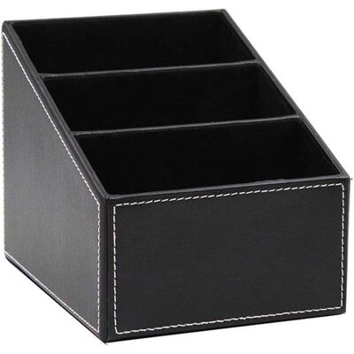 OEM Organizador De Escritorio Moderno Y Minimalista De Cuero Negro Con 3 Compartimentos,soporte Para Teléfono Y Soporte Para Mando A Distancia OEM Organizador De Escritorio Moderno Y Minimalista De Cuero Negro Con 3 Compartimentos,soporte Para Teléfono Y Soporte Para Mando A Distancia