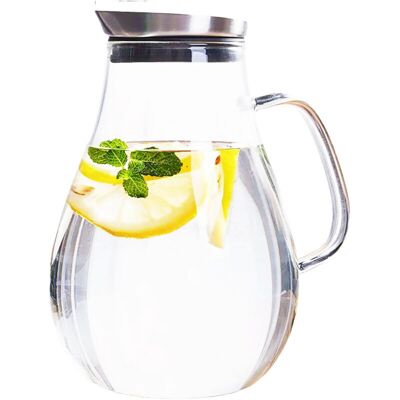 OEM Jarra De Vidrio De 1,8 Litros, Jarra De Agua Con Tapa Extraíble Y Asa Ancha, Jarra De Jugo De Fácil Limpieza Para Refrigerador, Jarra Para Bebidas Para Agua Fría/caliente, Té Helado OEM Jarra De Vidrio De 1,8 Litros, Jarra De Agua Con Tapa Extraíble Y Asa Ancha, Jarra De Jugo De Fácil Limpieza Para Refrigerador, Jarra Para Bebidas Para Agua Fría/caliente, Té Helado