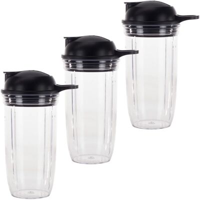 OEM 3 Pack Gobelet,couvercle Transport,24 Oz,compatible Nutribullet Pro 1000,select,combo OEM 3 Pack Gobelet,couvercle Transport,24 Oz,compatible Nutribullet Pro 1000,select,combo