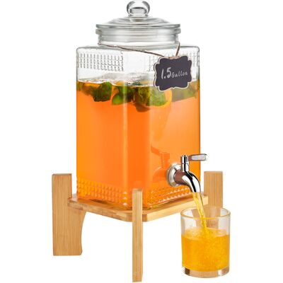 Dispensador De Bebidas, Dispensadores De Bebidas De 1,5 Galones Para Fiestas, Dispensador De Jugo De Vidrio Con Soporte, Espiga De Acero Inoxidable, Dispensador De Agua De Jugo De Limonada - Mophorn Dispensador De Bebidas, Dispensadores De Bebidas De 1,5 Galones Para Fiestas, Dispensador De Jugo De Vidrio Con Soporte, Espiga De Acero Inoxidable, Dispensador De Agua De Jugo De Limonada - Mophorn