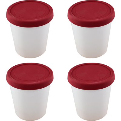 OEM Juego De 4 Tarrinas Para Helado, Tapa De Silicona Hermética, Apilables, 170 G, Sin Bpa, Aptas Para Congelador. OEM Juego De 4 Tarrinas Para Helado, Tapa De Silicona Hermética, Apilables, 170 G, Sin Bpa, Aptas Para Congelador.