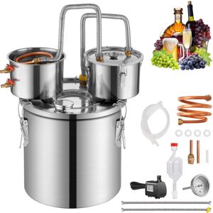 Destilador De Alcohol, De Acero Inoxidable De 11,4 L, Con Bobina De Cobre Para Enfriamiento Rápido, Kit De Destilador De Condensador Doble Con Destilación Secundaria, Para Vino, Whisky, Brandy - Vevor Destilador De Alcohol, De Acero Inoxidable De 11,4 L, Con Bobina De Cobre Para Enfriamiento Rápido, Kit De Destilador De Condensador Doble Con Destilación Secundaria, Para Vino, Whisky, Brandy - Vevor