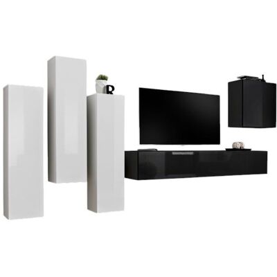 MEUBLORAMA Conjunto De Muebles De Sala De Diseño Colección Switch Iii. Colores Blanco Y Negro Brillante. MEUBLORAMA Conjunto De Muebles De Sala De Diseño Colección Switch Iii. Colores Blanco Y Negro Brillante.
