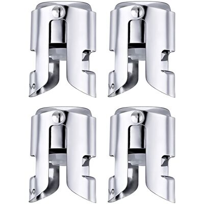 OEM Tapones Antigoteo De 4 Piezas Para Botellas De Champán, Tapones Reutilizables Para Botellas De Vino, Vino Espumoso, Plateados, 4 X 4 X 5,5 Cm OEM Tapones Antigoteo De 4 Piezas Para Botellas De Champán, Tapones Reutilizables Para Botellas De Vino, Vino Espumoso, Plateados, 4 X 4 X 5,5 Cm