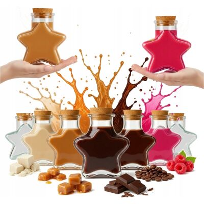 OEM 20 Botellas De Vidrio Con Forma De Estrella De 280 Ml Para Licores, Vino Y Zumos. Regalo De Navidad. OEM 20 Botellas De Vidrio Con Forma De Estrella De 280 Ml Para Licores, Vino Y Zumos. Regalo De Navidad.