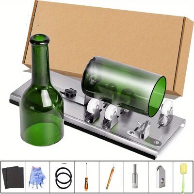 ENLENK Kit De Corte Ajustable Para Botellas De Vidrio, Herramienta De Bricolaje, Conjunto De Máquina De Corte De Acero Inoxidable Para Botellas Redondas De Vino, Cerveza, Licores, Whisky, Alcohol, Champán Y ENLENK Kit De Corte Ajustable Para Botellas De Vidrio, Herramienta De Bricolaje, Conjunto De Máquina De Corte De Acero Inoxidable Para Botellas Redondas De Vino, Cerveza, Licores, Whisky, Alcohol, Champán Y