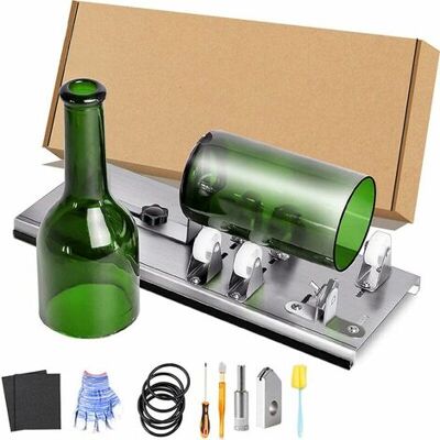 BSR Kit De Corte De Botellas De Vidrio Ajustable, Herramienta De Bricolaje, Máquina De Corte De Acero Inoxidable Para Botellas Redondas De Vino, Cerveza, Licor, Whisky, Alcohol, Champán Y Refrescos. BSR Kit De Corte De Botellas De Vidrio Ajustable, Herramienta De Bricolaje, Máquina De Corte De Acero Inoxidable Para Botellas Redondas De Vino, Cerveza, Licor, Whisky, Alcohol, Champán Y Refrescos.