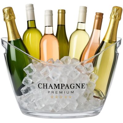 RELAXDAYS 4 Cubiteras Con Asas, 8 L, Enfriadores Para Cava, Champán Y Vino, Plástico Transparente RELAXDAYS 4 Cubiteras Con Asas, 8 L, Enfriadores Para Cava, Champán Y Vino, Plástico Transparente