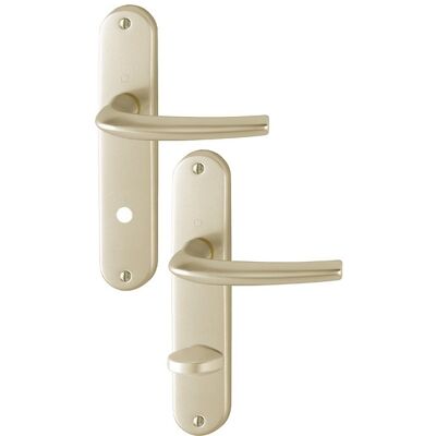 HOPPE EA 195 mm - Champagne - Manilla de puerta clásica en placa HOPPE EA 195 mm - Champagne - Manilla de puerta clásica en placa