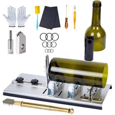 ENLENK Cortador De Botellas De Vidrio, Kit De Corte Ajustable Para Botellas De Vidrio, Juego De Máquina De Corte De Acero Inoxidable Para Vino, Cerveza, Alcohol, Whisky, Champán Y Botellas Redondas ENLENK Cortador De Botellas De Vidrio, Kit De Corte Ajustable Para Botellas De Vidrio, Juego De Máquina De Corte De Acero Inoxidable Para Vino, Cerveza, Alcohol, Whisky, Champán Y Botellas Redondas