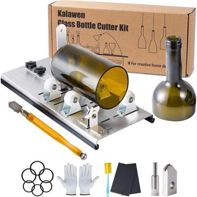 LIIYIELA Kit De Corte De Botellas De Vidrio Ajustable, Herramienta De Bricolaje, Juego De Máquinas De Corte De Acero Inoxidable Para Botellas De Vino, Cerveza, Licores, Whisky, Champán Y Refrescos Redondos. LIIYIELA Kit De Corte De Botellas De Vidrio Ajustable, Herramienta De Bricolaje, Juego De Máquinas De Corte De Acero Inoxidable Para Botellas De Vino, Cerveza, Licores, Whisky, Champán Y Refrescos Redondos.
