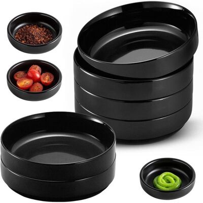 OEM Allecta - Juego De 6 Mini Cuencos Redondos Para Salsa De Soja, Salsas, Especias, Aperitivos Y Frutos Secos - 8,7 Cm X 2,5 Cm - Negro Mate OEM Allecta - Juego De 6 Mini Cuencos Redondos Para Salsa De Soja, Salsas, Especias, Aperitivos Y Frutos Secos - 8,7 Cm X 2,5 Cm - Negro Mate