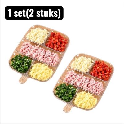 OEM Juego (2 Piezas), Vajilla, Multifuncional Para Verduras, Frutas, Salsas Y Aderezos, Cinco Cuadrados, Blanco Roto OEM Juego (2 Piezas), Vajilla, Multifuncional Para Verduras, Frutas, Salsas Y Aderezos, Cinco Cuadrados, Blanco Roto