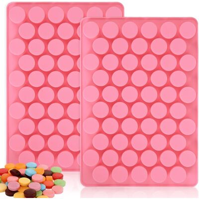 OEM Moldes De Silicona Para Chocolate Con 55 Cavidades Cilíndricas Juego De 2 Mini Moldes Redondos De Silicona Para Hacer Chocolate Sin Azúcar, Caramelos De Frutas Variados, Chicles, Ganache Y Cubitos De OEM Moldes De Silicona Para Chocolate Con 55 Cavidades Cilíndricas Juego De 2 Mini Moldes Redondos De Silicona Para Hacer Chocolate Sin Azúcar, Caramelos De Frutas Variados, Chicles, Ganache Y Cubitos De