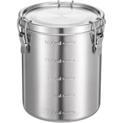 OEM Taza-tarro De Acero Inoxidable Para Café Molido,el Azúcar Y El Té Frescos Durante Meses (1,6 Litros) OEM Taza-tarro De Acero Inoxidable Para Café Molido,el Azúcar Y El Té Frescos Durante Meses (1,6 Litros)