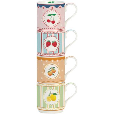 Easy Life Set 4 Tazas Apilables 275 Ml Fruit Mania+ Caja Regalo Easy Life Set 4 Tazas Apilables 275 Ml Fruit Mania+ Caja Regalo