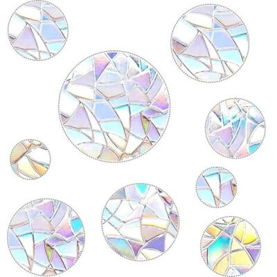 FOCTRO Set Mit 52 Fensteraufklebern "prism" – Anti-kollisionsaufkleber Für Vogelschutz – Regenbogenmotiv – Kreisform – Lichtreflektierend – Vogelabwehr-dekoration – Für Fenster Und Türen FOCTRO Set Mit 52 Fensteraufklebern "prism" – Anti-kollisionsaufkleber Für Vogelschutz – Regenbogenmotiv – Kreisform – Lichtreflektierend – Vogelabwehr-dekoration – Für Fenster Und Türen