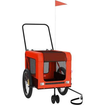Gbly Fahrradanhänger Hunde Orange Und Schwarz Oxford-gewebe & Eisen Gbly Fahrradanhänger Hunde Orange Und Schwarz Oxford-gewebe & Eisen