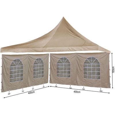 Quick-star - Set Ersatzdach 4x4m Und 2 Seitenwände 400x193cm Für Lounge Pavillon Sahara Sand Quick-star - Set Ersatzdach 4x4m Und 2 Seitenwände 400x193cm Für Lounge Pavillon Sahara Sand