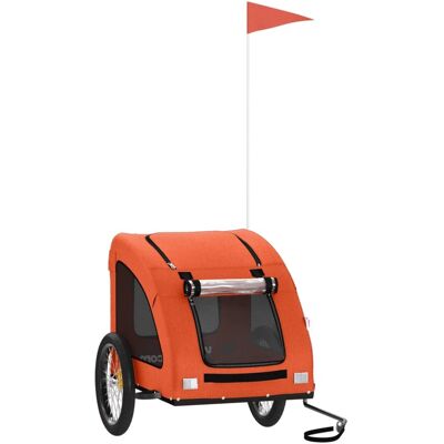 Gbly Fahrradanhänger Für Hunde Orange Oxford-gewebe Und Eisen Gbly Fahrradanhänger Für Hunde Orange Oxford-gewebe Und Eisen