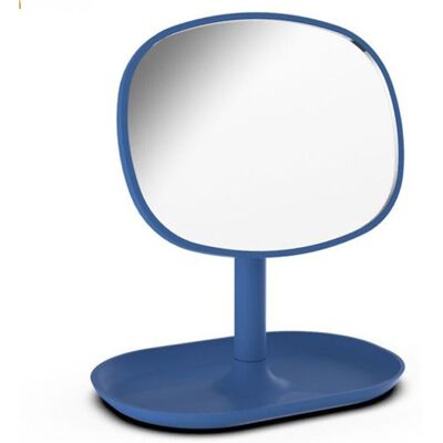 TRADE SHOP TRAESIO Trade Shop - Specchio Trucco Da Tavolo Blu 19.5cm Arredo Bagno Casa Con Vassoio Make Up 69865 - TRADE SHOP TRAESIO Trade Shop - Specchio Trucco Da Tavolo Blu 19.5cm Arredo Bagno Casa Con Vassoio Make Up 69865 -