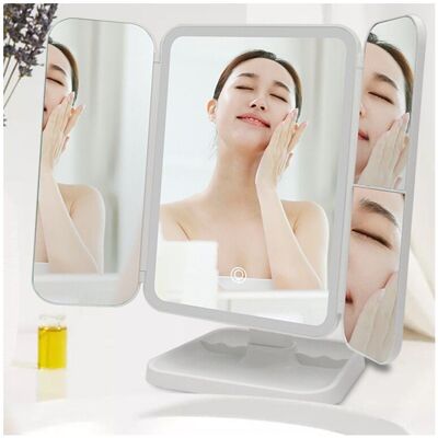 TRADE SHOP TRAESIO Trade Shop - Specchio Make Up Illuminato Con Luci Led Specchi Regolabili Trucco Ricaricabile - TRADE SHOP TRAESIO Trade Shop - Specchio Make Up Illuminato Con Luci Led Specchi Regolabili Trucco Ricaricabile -