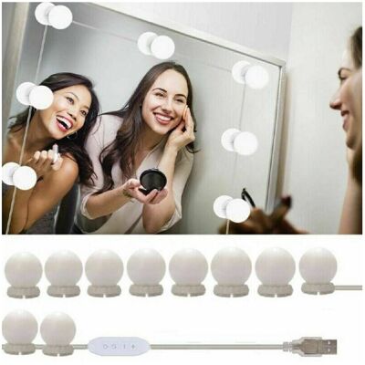 Trade Shop Traesio - Trade Shop - Kit 10 Pezzi Lampadine Luci Led Rotondi Per Specchio Trucco Make Up Bagno - Trade Shop Traesio - Trade Shop - Kit 10 Pezzi Lampadine Luci Led Rotondi Per Specchio Trucco Make Up Bagno -