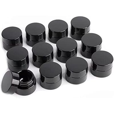 OEM Frascos De Vidrio Pequeños, Resistentes A Los Rayos Uv, De 10 G De Grosor, De Color Negro Y Con Tapa, Frascos Rellenables (12 Unidades) OEM Frascos De Vidrio Pequeños, Resistentes A Los Rayos Uv, De 10 G De Grosor, De Color Negro Y Con Tapa, Frascos Rellenables (12 Unidades)