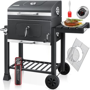 Bbq Smoker Xl Con Tapa Carro Para Barbacoa De Carbón, Ruedas, Mango De Acero Inoxidable, Parrilla Y Termómetro, 8 Brochetas Con Bolsa Y Cepillo De Silicona, Soporte Para Barbacoa - Kesser Bbq Smoker Xl Con Tapa Carro Para Barbacoa De Carbón, Ruedas, Mango De Acero Inoxidable, Parrilla Y Termómetro, 8 Brochetas Con Bolsa Y Cepillo De Silicona, Soporte Para Barbacoa - Kesser
