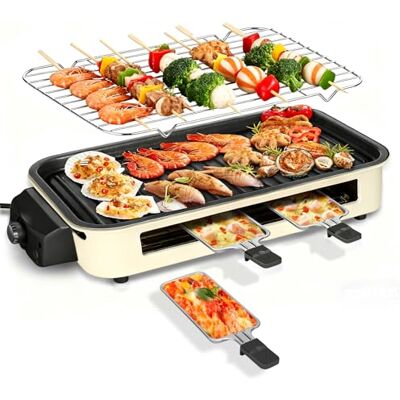 OEM Parrilla Eléctrica De Interior De 1500 W, 2 En 1, Sin Humo, Con Placa De Cocción Antiadherente Extraíble Y Placa De Asar, Control De Temperatura, Barbacoa Coreana Portátil Con 3 Sartenes Para Raclette OEM Parrilla Eléctrica De Interior De 1500 W, 2 En 1, Sin Humo, Con Placa De Cocción Antiadherente Extraíble Y Placa De Asar, Control De Temperatura, Barbacoa Coreana Portátil Con 3 Sartenes Para Raclette