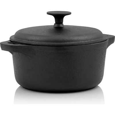 Cazuela De Hierro Fundido Minkurow Bbq Toro 3 Litros, Ø 20 Cm Ronda Fuente Para Asar Con Tapa Cazuela De Hierro Fundido Minkurow Bbq Toro 3 Litros, Ø 20 Cm Ronda Fuente Para Asar Con Tapa