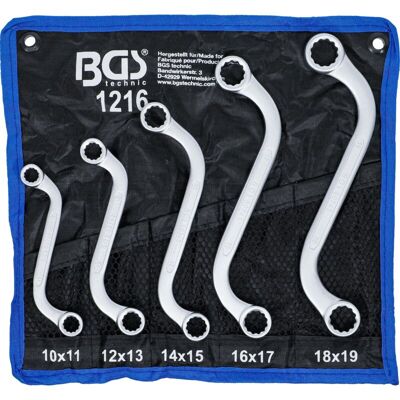 BGS TECHNIC Bgs Juego De Llaves De Doble Anillo En Forma De S Sw 10 X 11 - 18 X 19 Mm, 5 Piezas - 1216 BGS TECHNIC Bgs Juego De Llaves De Doble Anillo En Forma De S Sw 10 X 11 - 18 X 19 Mm, 5 Piezas - 1216
